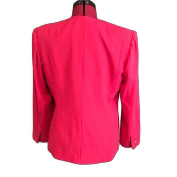 Kasper ASL Blazer Women’s Petite Size 8P Pink Long Sleeve Gold Button V-Neck - Picture 4 of 11